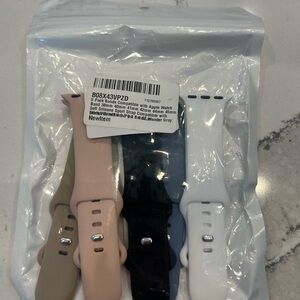 Elegant Silicone Watch Band Set - Black, White, Tan